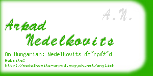 arpad nedelkovits business card